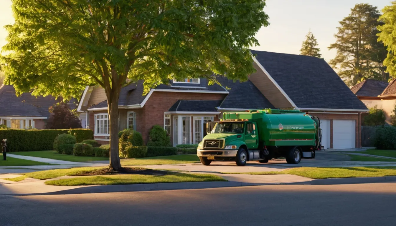 A provider truck parked on a quiet residential street in Akron